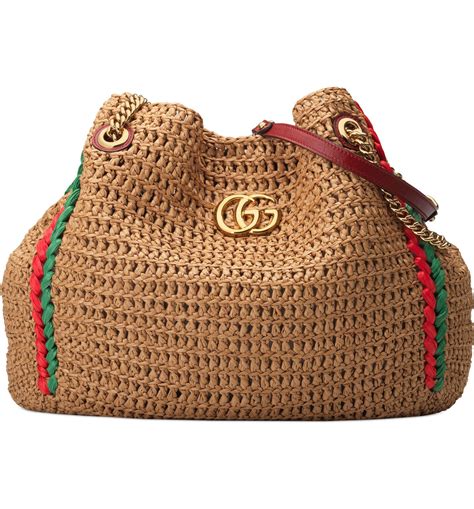 raffia gucci|Gucci beach raffia bags.